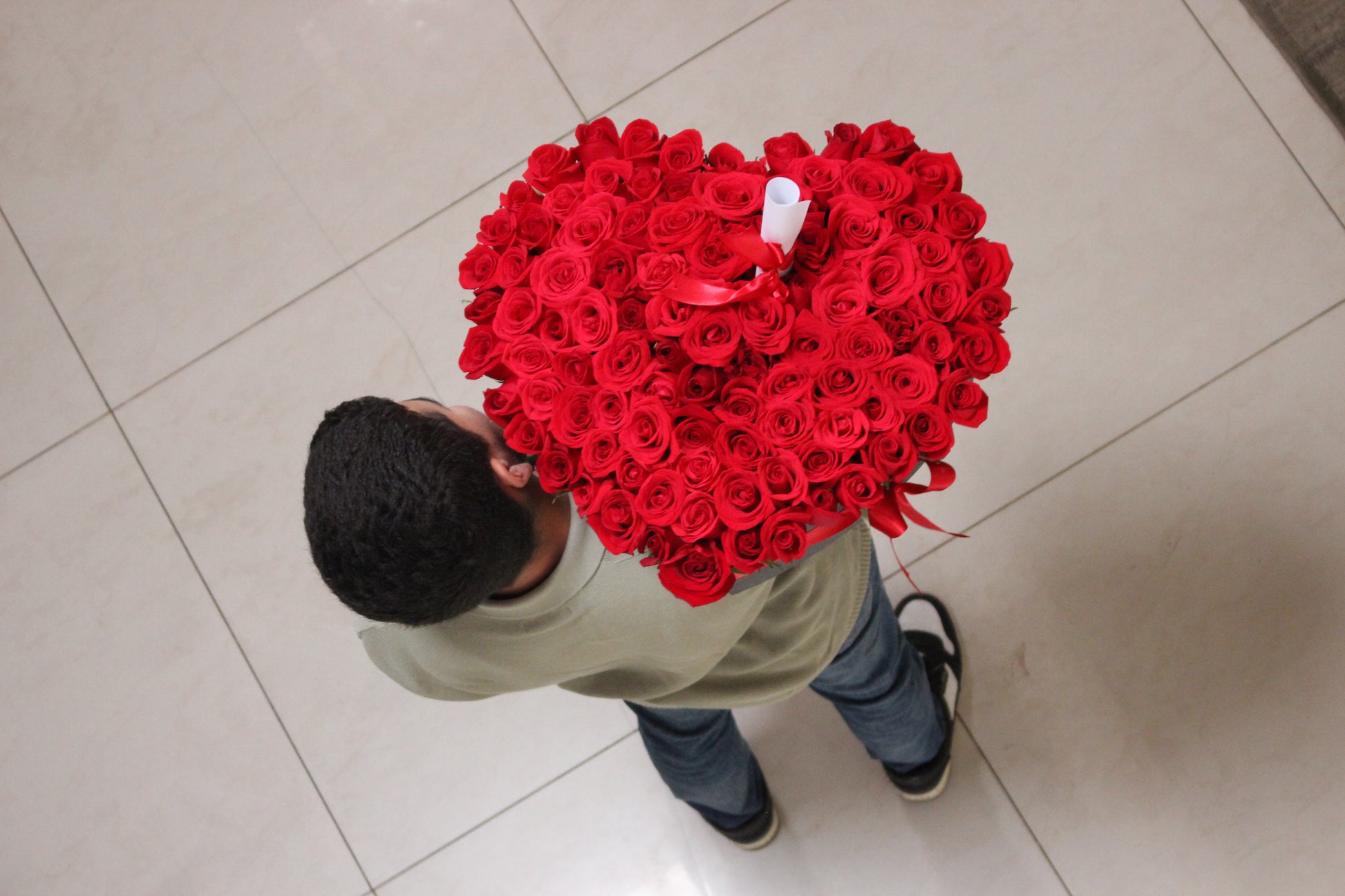 Corazón de 200 rosas