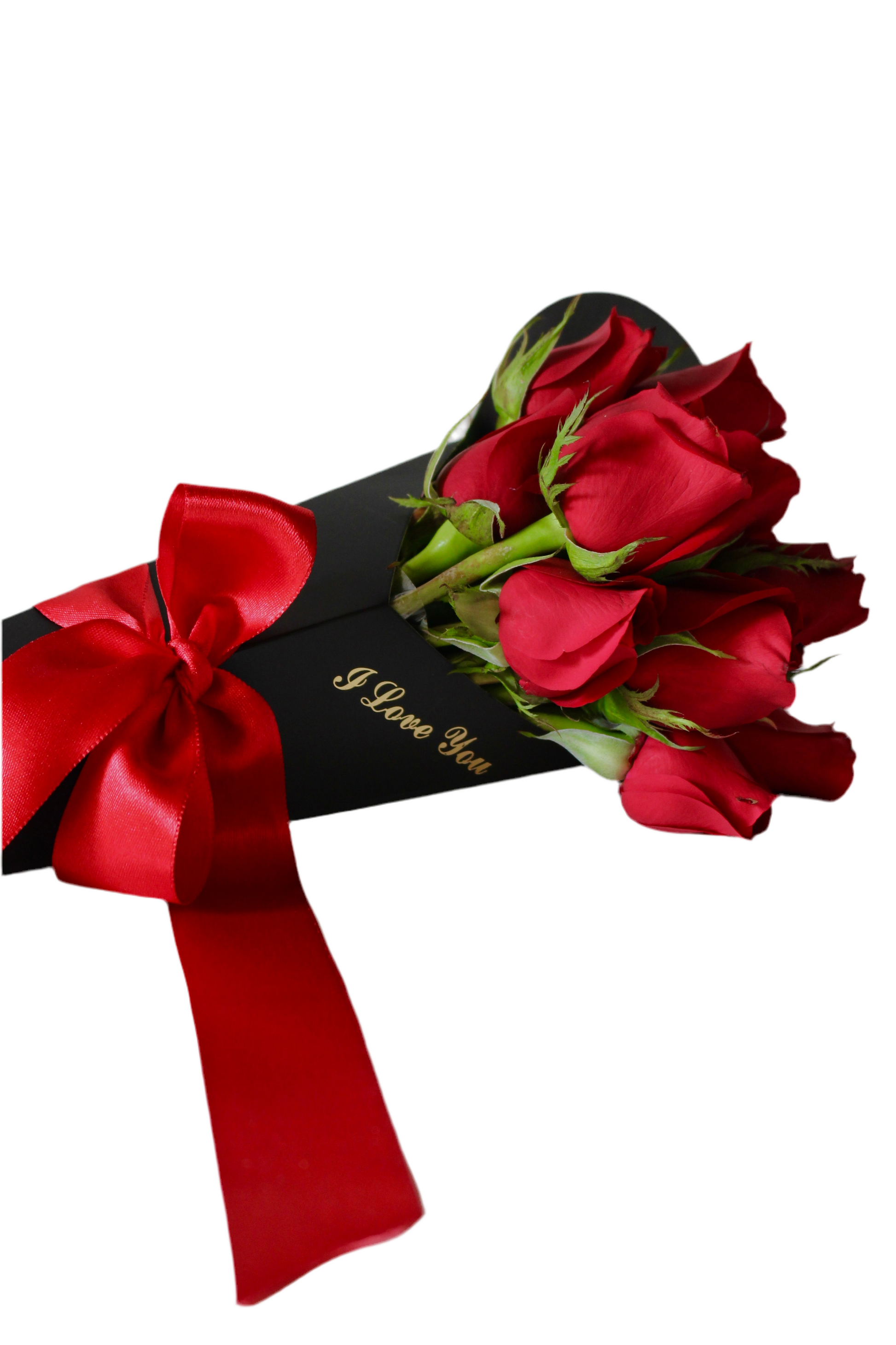 CONO DE 10 ROSAS "I LOVE YOU"