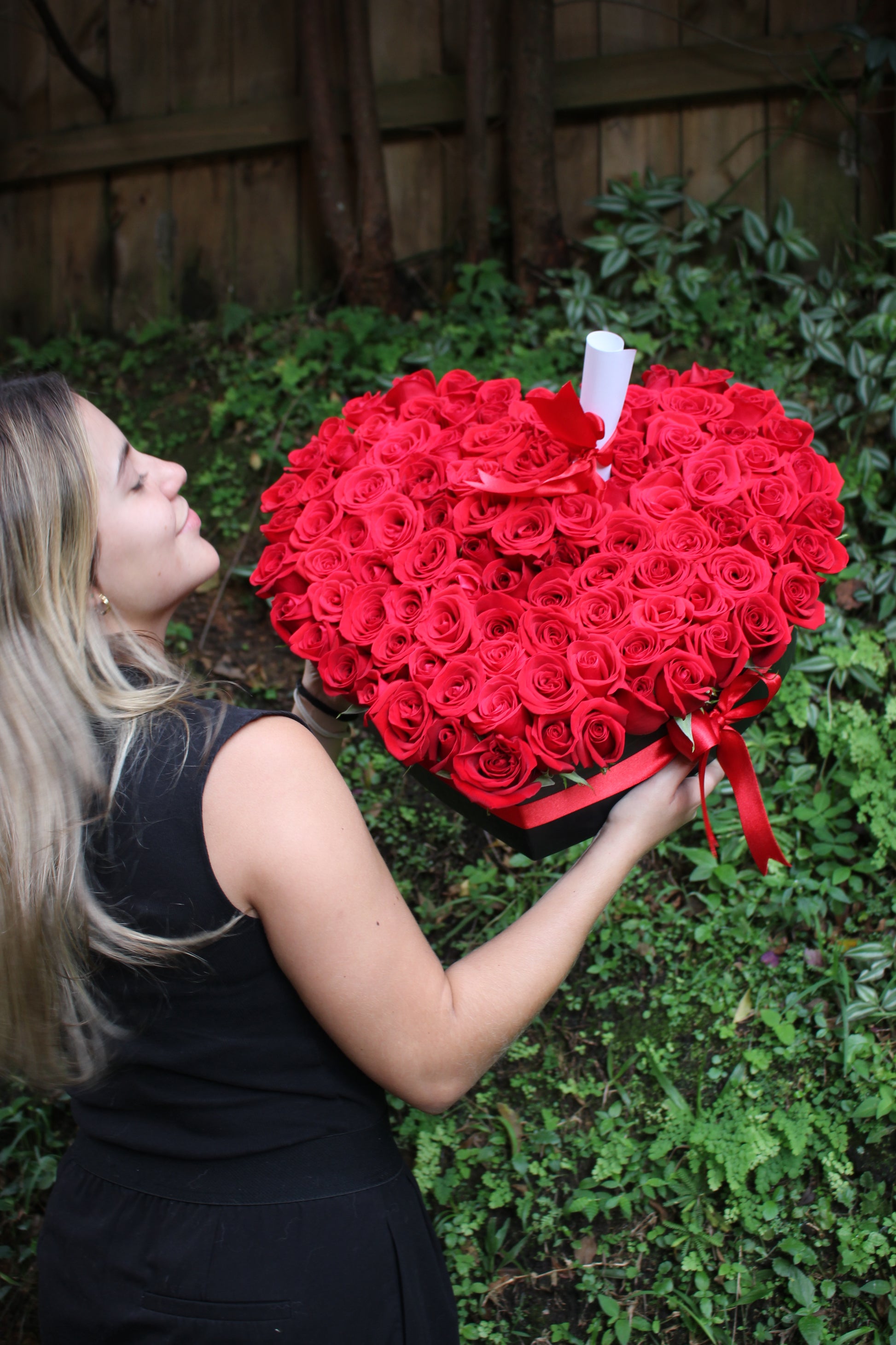 Corazón de 200 rosas