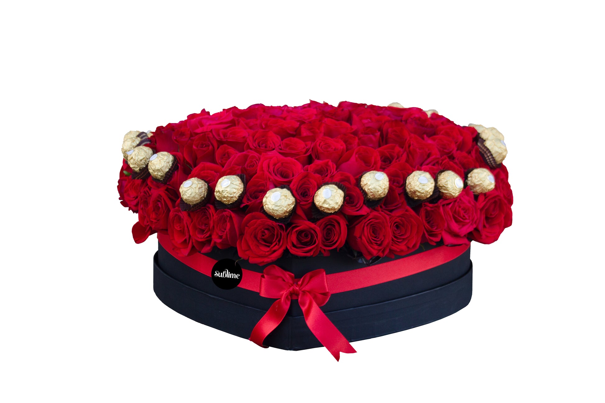 CORAZON DE 200 ROSAS CON FERREROS